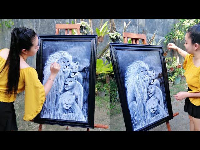 Painting the lions | JMP Artstudio