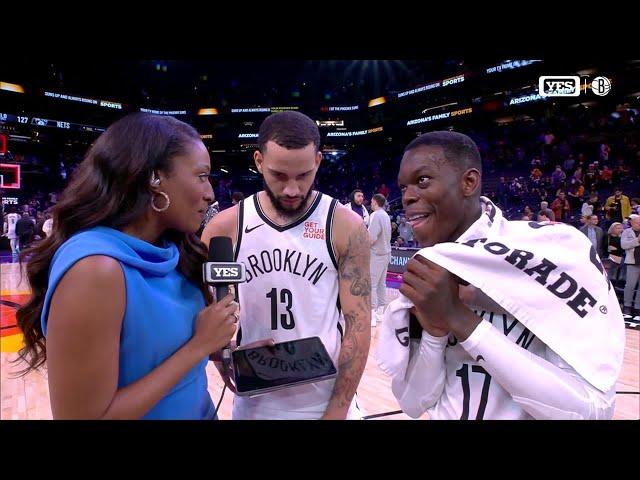 Tyrese Martin and Dennis Schröder after the Nets' win in Phoenix