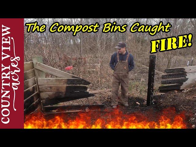 I Accidently Caught the Compost on Fire. The Compost bins are Toast.