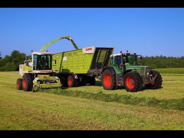 [Fendt Power] Youngtimer Gras Häckseln mit Claas Jaguar 820 und Fendt Abfahrern in Mittelhessen