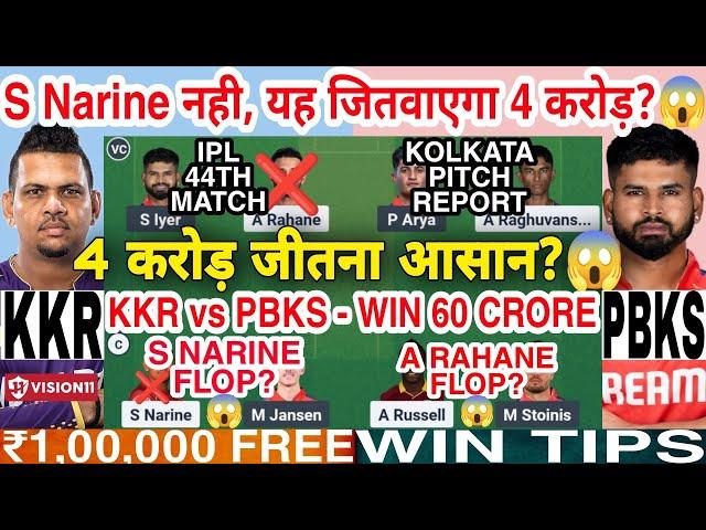 KKR vs PBKS Dream1 Team KKR vs PBKS Dream1 KKR vs PBKS Dream1 Prediction KKR vs PBKS Dream1 IPL 2025