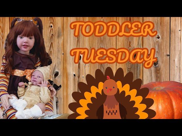 Silicone Baby Adalyn & Reborn Child Everleigh for Toddler Tuesday Thanksgiving Dress @seenasdolls