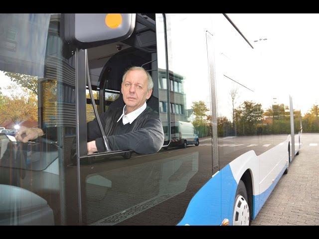 Testfahrt mit dem neuen Stadtwerke Gelenkbus