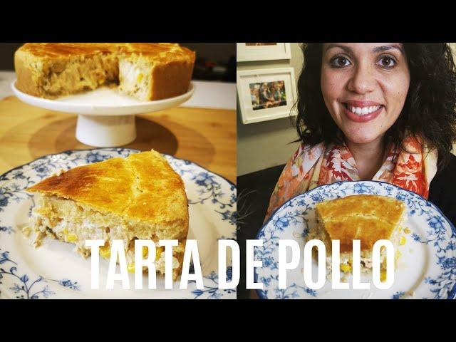 Como hacer tarta de pollo casera al horno! Con un relleno super cremoso! Receta rápida y fácil!