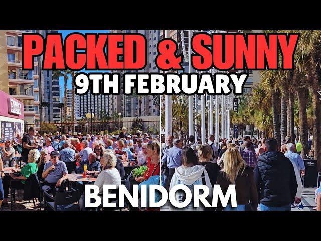 Benidorm - Crowded Sunday Market, Full bars & Packed Levante Beach