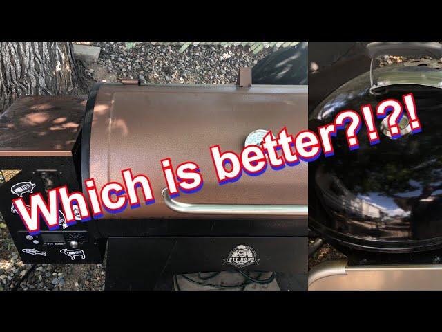 Which is better Pellet or Charcoal Smoker?!?! Smoker Showdown Pit Boss Austin XL va Weber Kettle!