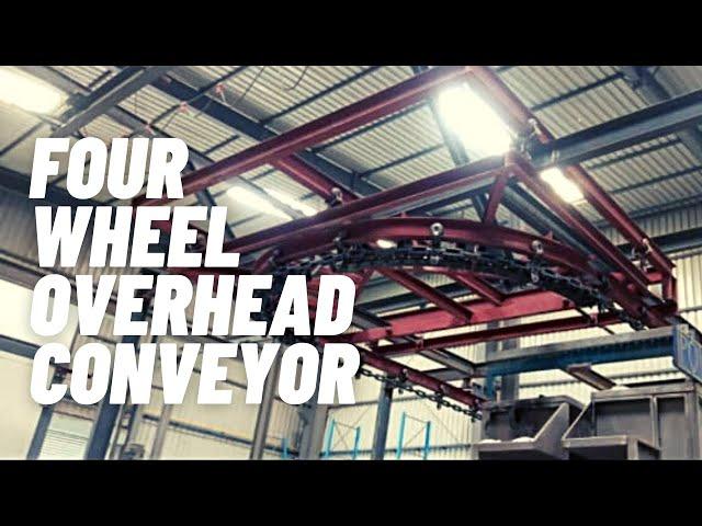 #FourWheelOverheadConveyor excellent for handling range of products | #Aline Conveyors