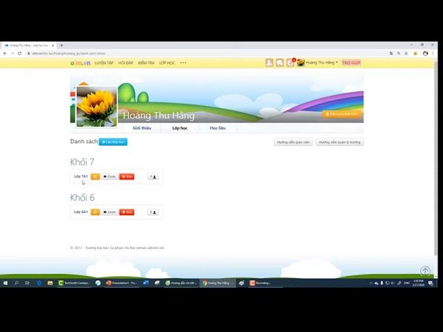 Tạo lớp học, thêm tài khoản học sinh   Học trực tuyến OLM