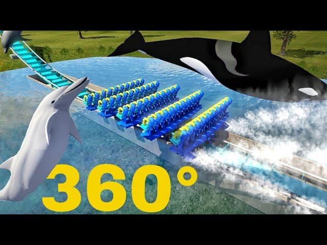 360° SPLASH Dolphin VR Rollercoaster (3D top/bottom stereoscopic) 360 도 롤러코스터 ジェットコースター