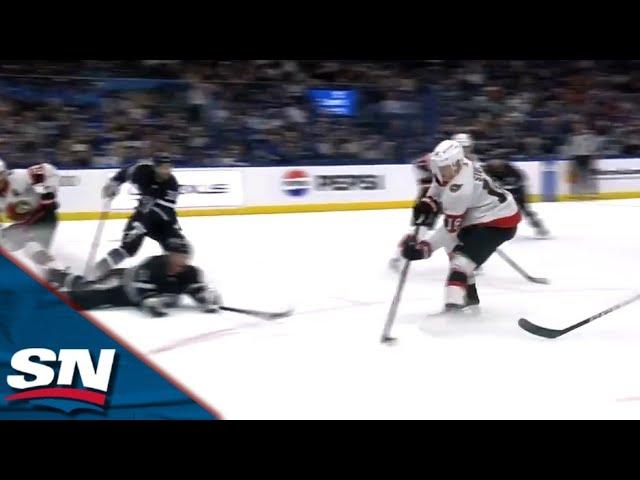 Senators' Tim Stutzle Pulls Off Beautiful Toe-Drag To Open Scoring vs. Lightning