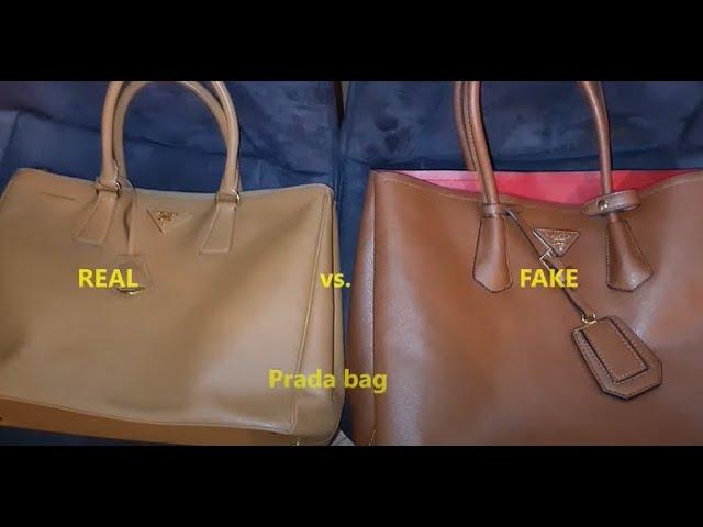 Prada hand bag real vs fake review. How to spot counterfeit Prada Saffiano bags and purses