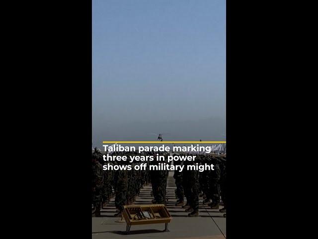 Taliban shows off military hardware on anniversary of Afghanistan takeover | AJ #shorts