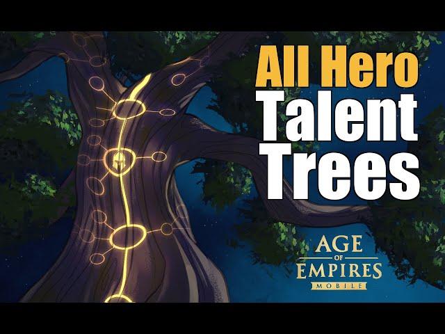 Age of Empires Mobile -  TALENT TREES FOR ALL HEROES | Rank 1 Guide