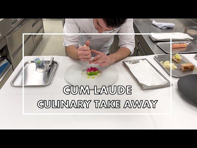 Chef Marius Bosmans prepares a full culinary Take Away menu at restaurant Cum Laude in Belgium