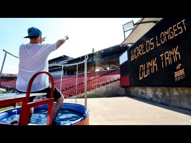 World's Longest Dunk Tank Throw | Dude Perfect