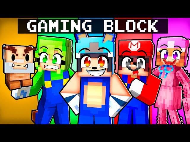 10 FRIENDS on One GAMING BLOCK in Minecraft!