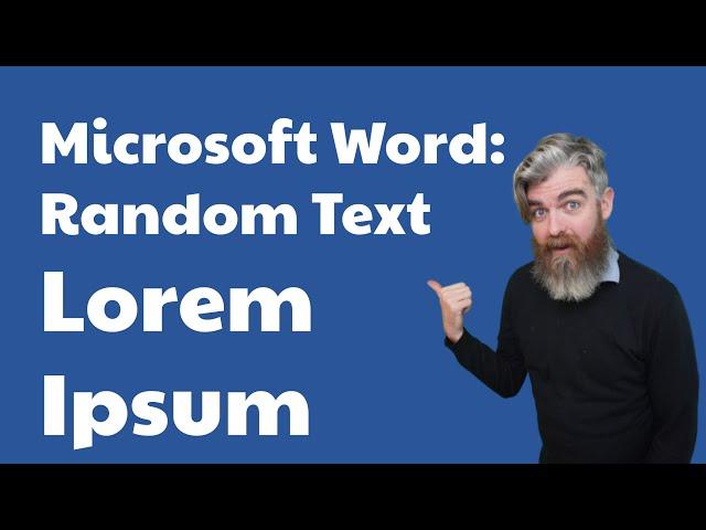 Random Text Generator in Word