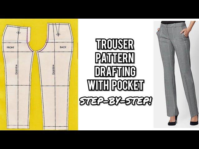HOW TO MAKE WOMEN TROUSER (WITH POCKET) | PANT PATTERN DRAFTING | DETAILED| FEMALE TROUSER