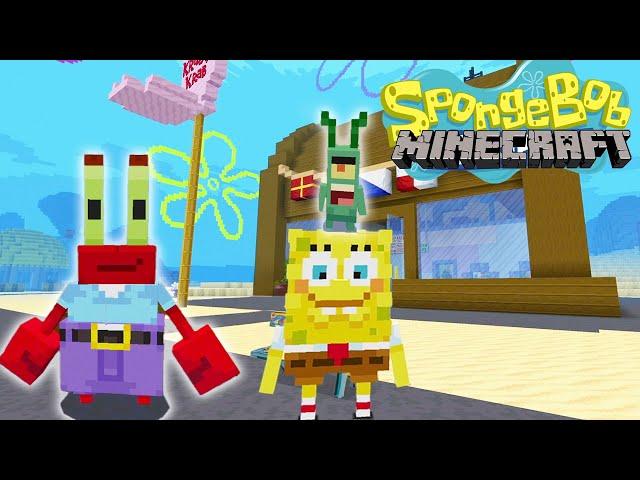 Spongebob MINECRAFT Part 3 Krusty Krab and Chum Bucket on HobbyFamilyTV