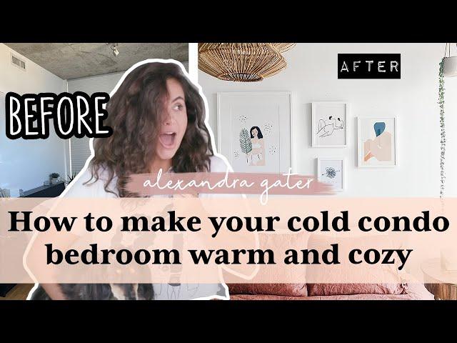 Cold Condo Bedroom Gets A Cozy Makeover! | Small condo bedroom ideas