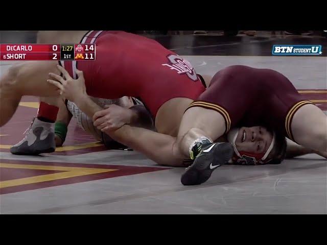 157lbs Jake Short (Minnesota) fall Anthony DeCarlo (Ohio State)