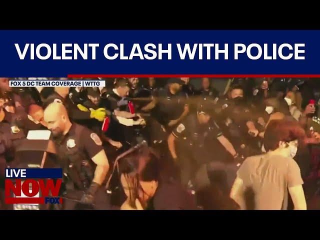 WATCH: GWU Gaza war protest turns violent, officers hit, pepper spray deployed | LiveNOW from FOX