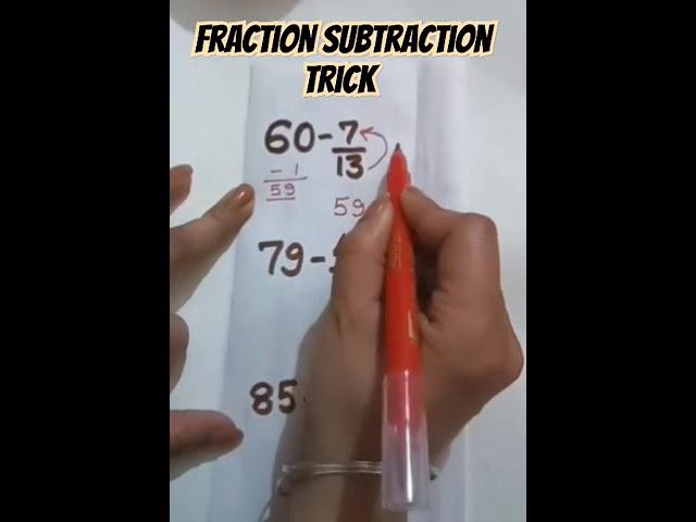 IIFraction Subtraction trick II Solve in seconds  Follow@mathshub6231 #trending #trendingshorts