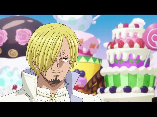 Pudding is shooting Sanji