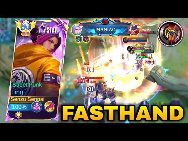 MANIAC!! THIS HAPPEN WHEN LING USE WAR AXE BUILD - LING FASTHAND GAMEPLAY MOBILE LEGENDS