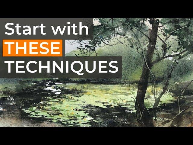 TOP-3 TECHNIQUES for beginners in watercolor painting | best watercolor tips | painting tutorial