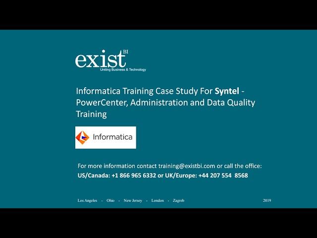 Informatica PowerCenter Training Case Study For Syntel