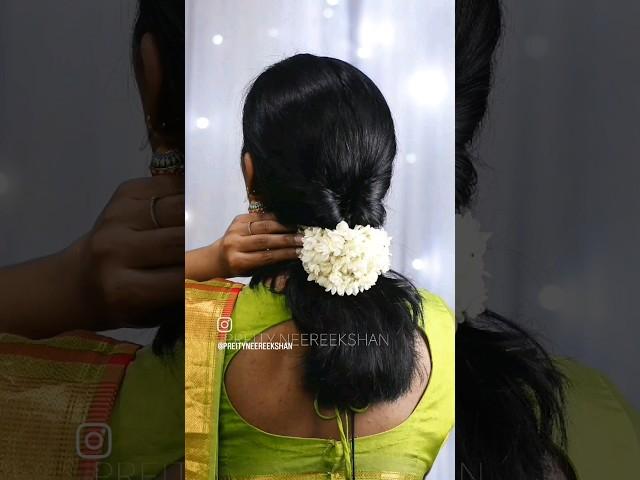 Easy hairstyle for saree #shorthair #hairstyleforsaree