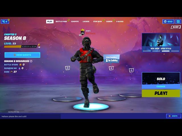 STEALTH REFLEX dancing in lobby for TIktoks!! ( SEASON 8 BACKGROUND + RARE EMOTES! )