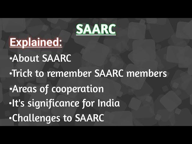 South Asian Association for Regional Cooperation | SAARC | Notes on SAARC