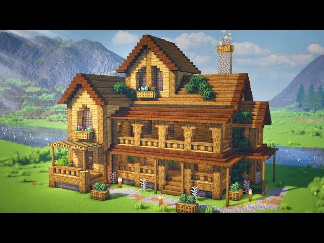 Minecraft: Large Wooden House Tutorial | Survival House Design