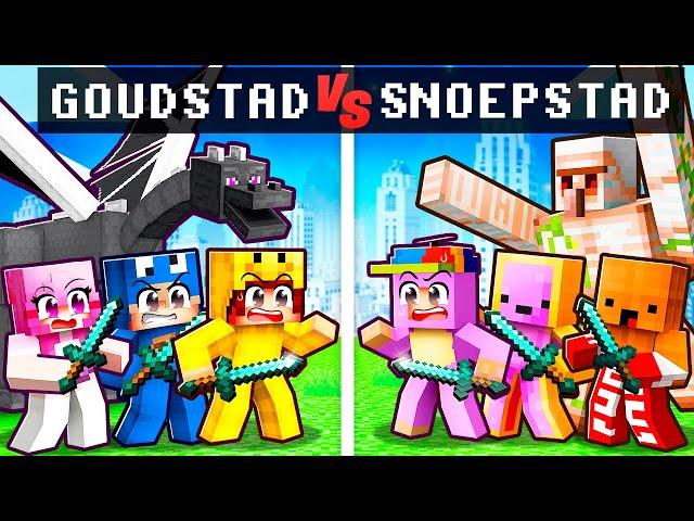 GOUDSTAD vs SNOEPSTAD Prank OORLOG! (Minecraft Survival)