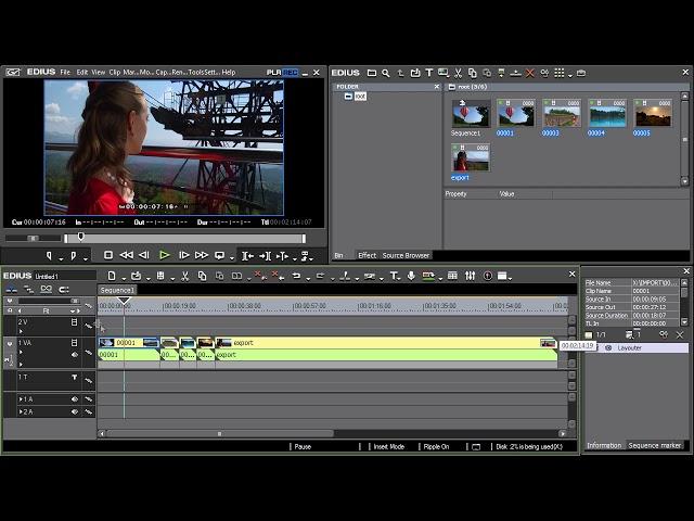 Grass Valley EDIUS Pro - 07) Working with a video on the Timeline