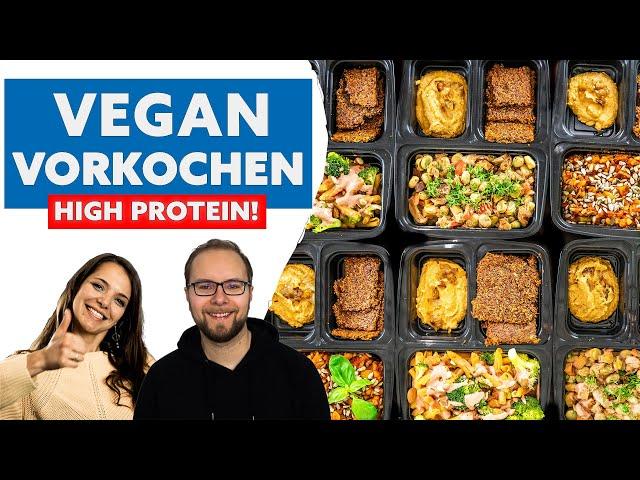 Proteinreich vegan vorkochen - günstig & schnell | vegane Rezepte | Meal Prep  High Protein Abnehmen