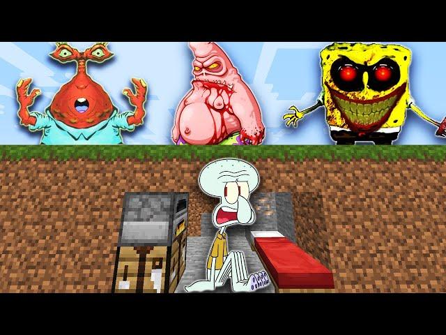 Minecraft Speedrunner VS 4 Hunters - Spongebob Animation