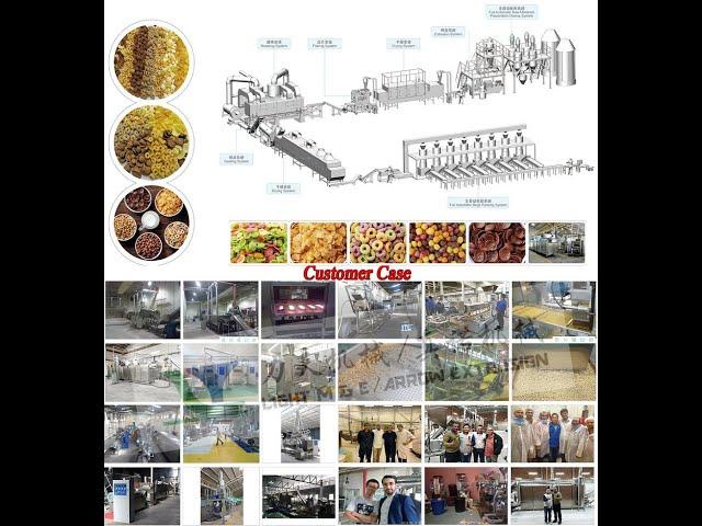 Corn flakes extruder machine lines Breakfast cereal snacks Food extruder machine plant