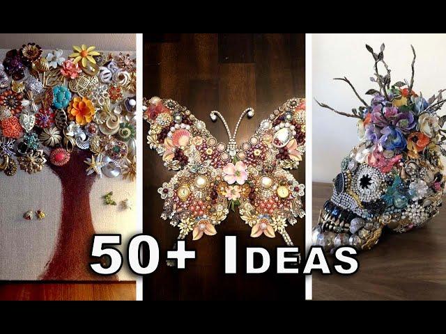 50+ IDEAS TO UPCYCLE YOUR OLD JEWELRY INTO ART