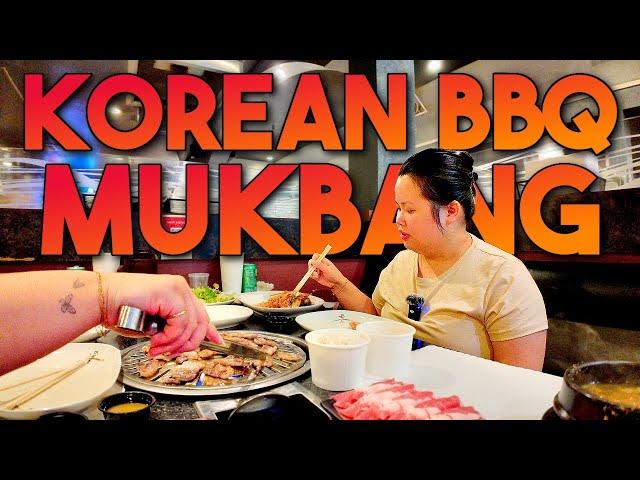 All You Can Eat Korean BBQ Mukbang 먹방 Unlimited Pork Belly + Brisket Eating Show! (Cooking + Eating)