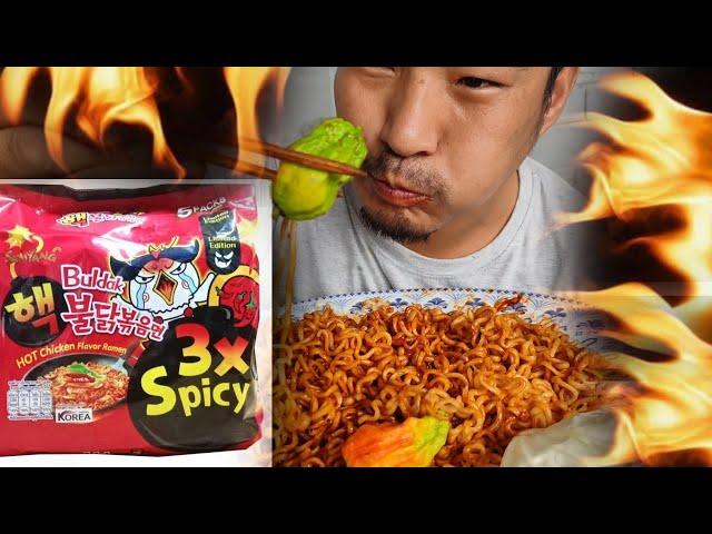 3 packets of 3X spicy noodles with two king chilly || kents vlog.