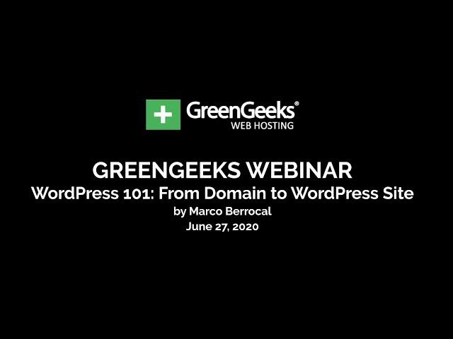 Webinar - WordPress 101: How to Get Started, from Domain to Website.