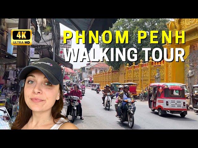 PHNOM PENH | CAMBODIA | CAPITAL CITY TOUR | VIRTUAL WALKING | WALKING TOUR | ORIGIGINAL SOUNDS | 4K