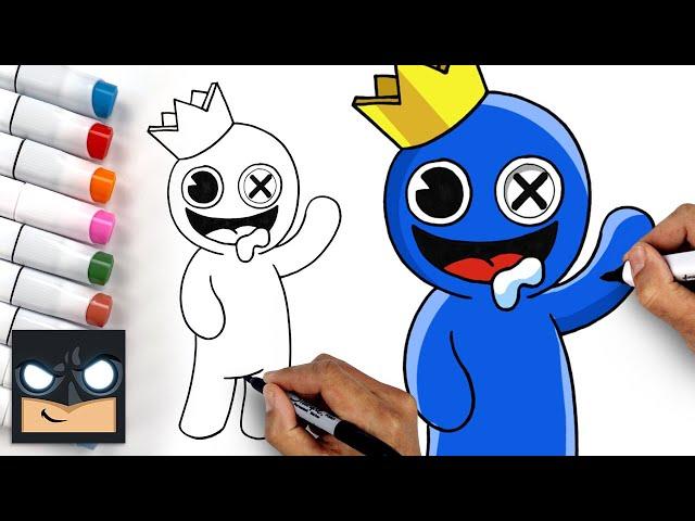 Rainbow Friends  How To Draw Blue | Draw & Color Art Tutorial