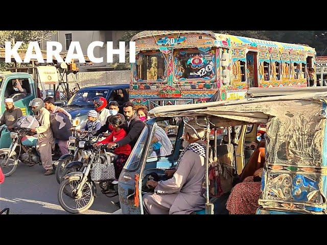 TRAFFIC IN KARACHI PAKISTAN, 4K, PAKISTAN, 4k60fps