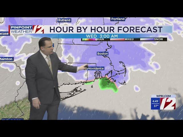 WPRI 12 Weather Forecast for 1/28/25:  Snow squall this morning.  Light snow tonight.