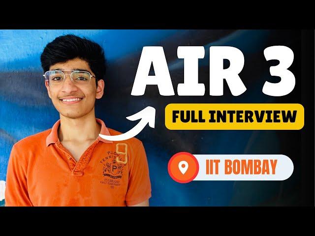 IIT JEE Tips from the AIR 3 