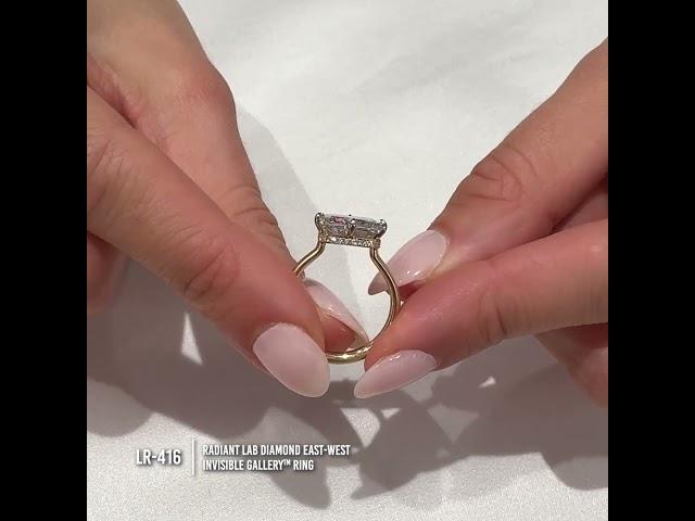 2.56ct Radiant Lab Diamond East-West Invisible Gallery Ring